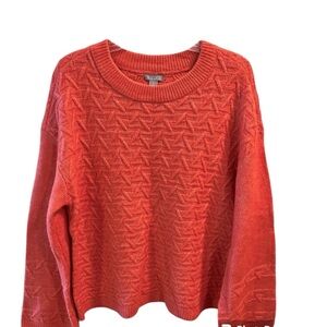 Mandarin Orange Knit Sweater with Bell Sleeves by Falls Creek.   Size = L